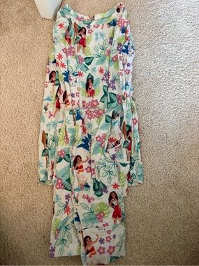 Posh Peanut Moana White Floral Tropical Character Kids Pajamas